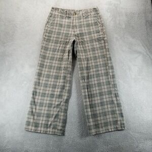 American Eagle Pants‎ Womens 10 Tan Plaid Super Baggy Wide School Prep Academia